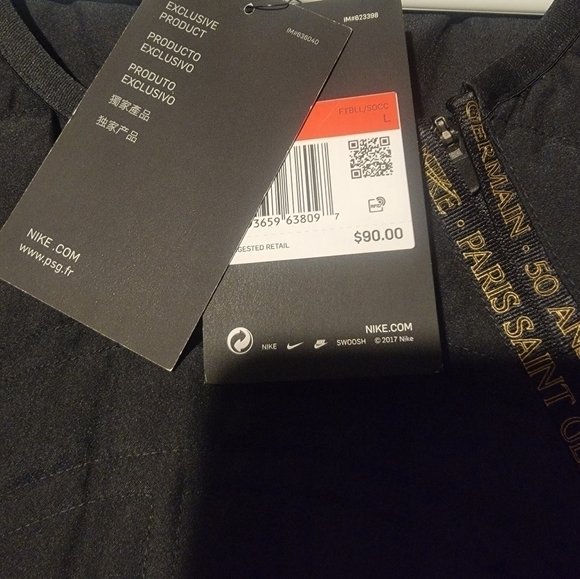 Nike Size L Men's Paris Saint-Germain Gilet Black Soccer Football CT3907-010 - Picture 7 of 8